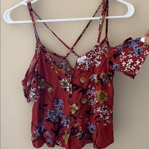 Open shoulder crop top